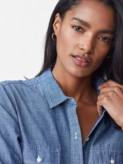 J.McLaughlin Miris Chambray Shirt-Women Tops