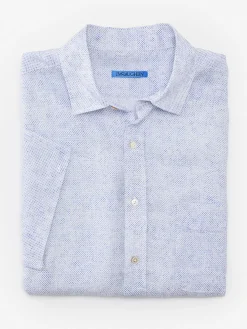 J.McLaughlin Montauk Modern Fit Linen Shirt In Mini Quatrefoil- Shirts