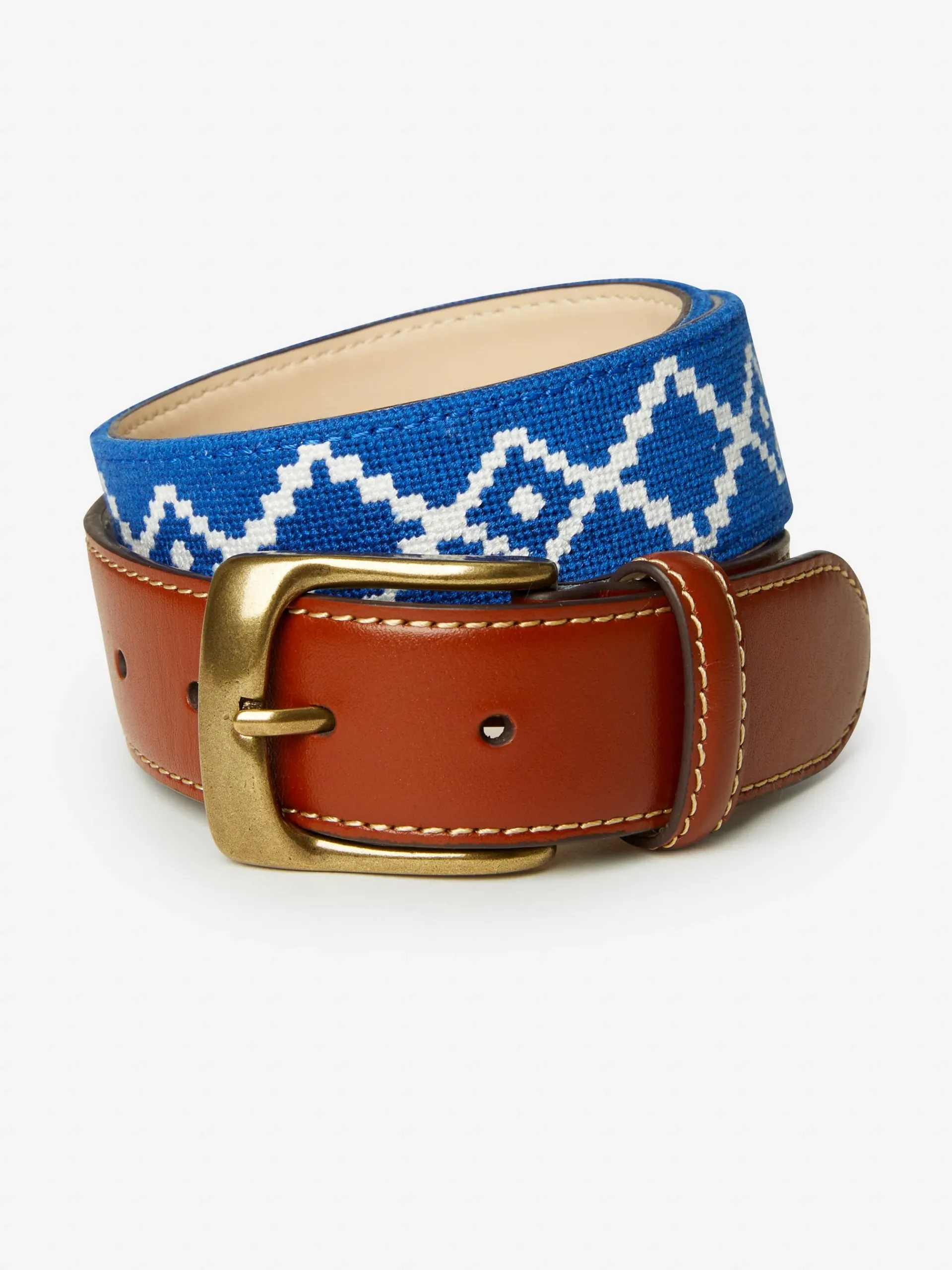 J.McLaughlin Needlepoint Belt In Geo Diamond- Shoes & Accessories|Belts