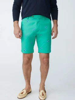 J.McLaughlin Oliver 9" Embroidered Shorts In Tennis Racket- Shorts
