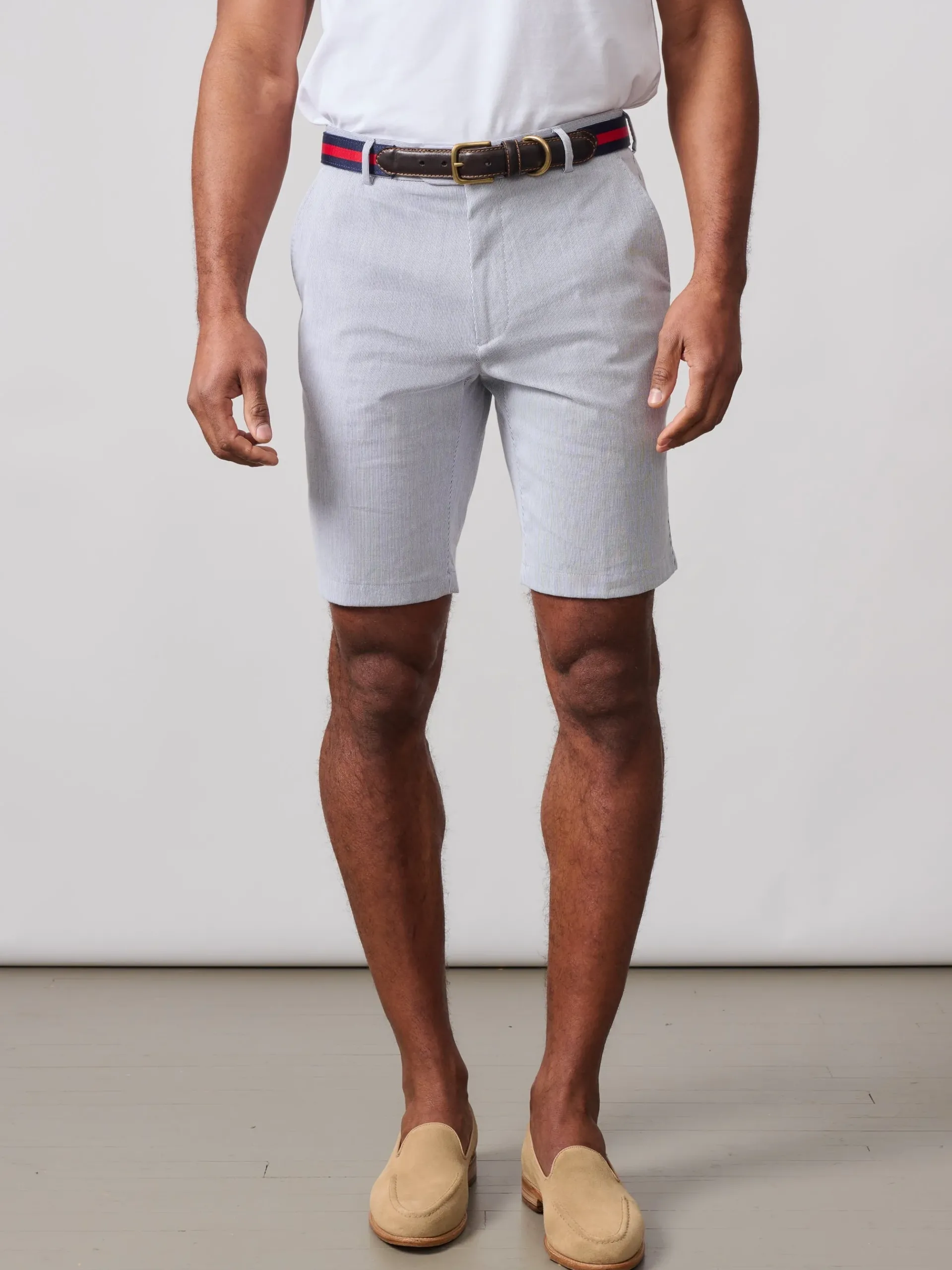 J.McLaughlin Oliver 9" Shorts In Pinstripe- Shorts