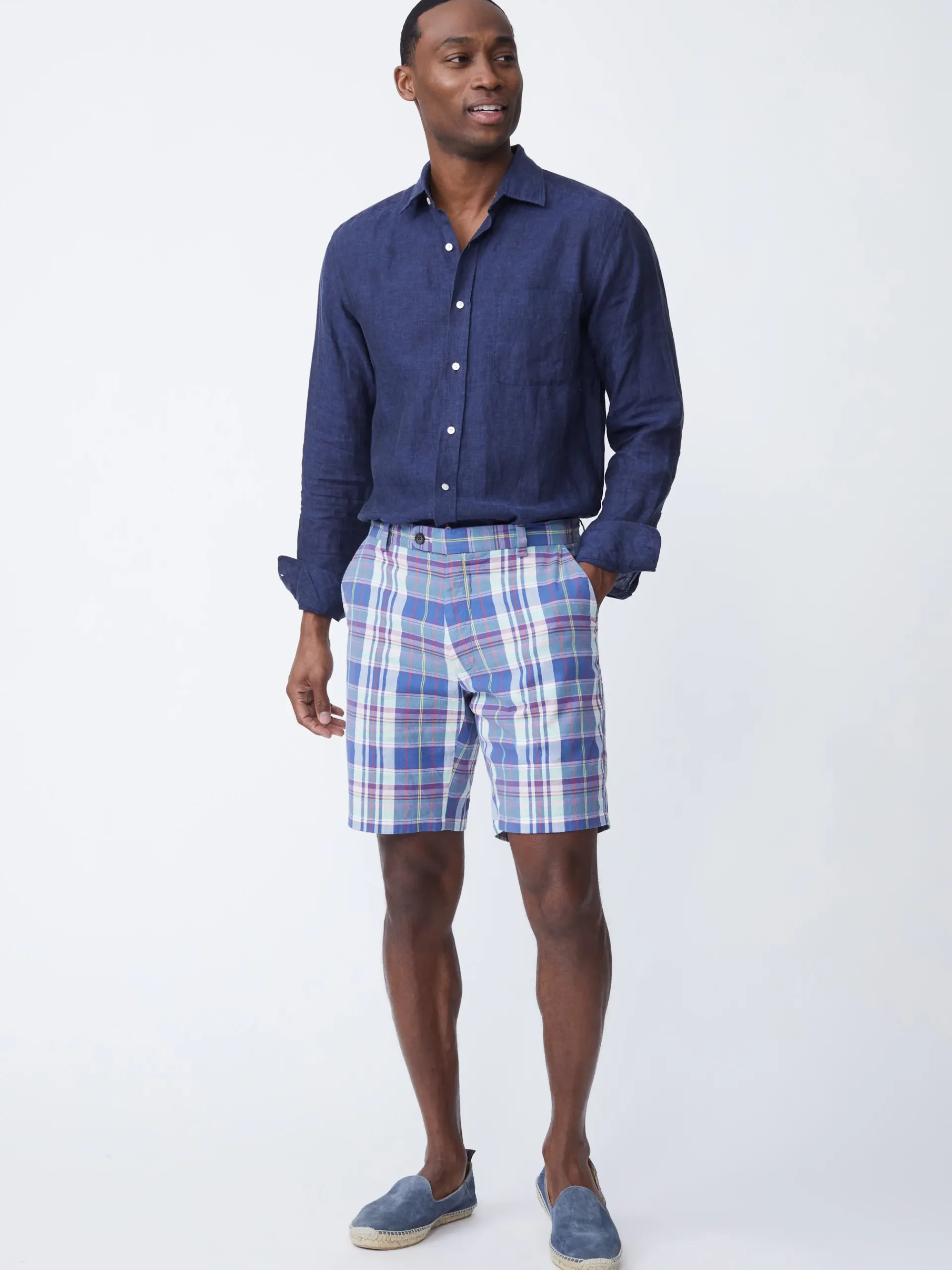 J.McLaughlin Oliver 9" Shorts In Plaid- Shorts