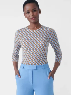 J.McLaughlin Ruston Tee In Mini Fernwood Geo-Women Tops|Tees