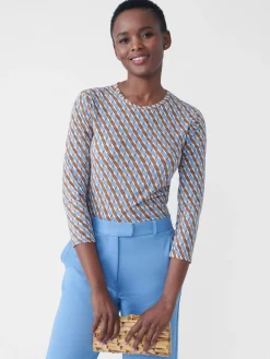 J.McLaughlin Ruston Tee In Mini Fernwood Geo-Women Tops|Tees