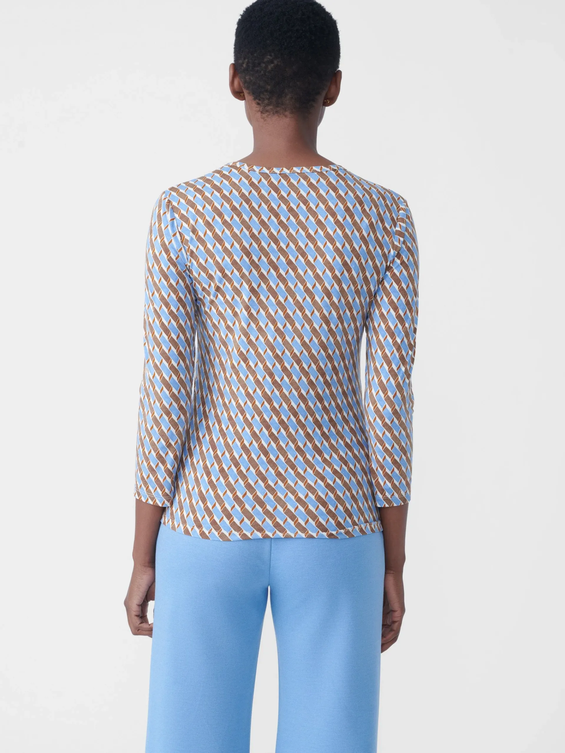 J.McLaughlin Ruston Tee In Mini Fernwood Geo-Women Tops|Tees