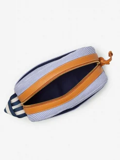 J.McLaughlin Shawn Seersucker Dopp Kit In Stripe- Shoes & Accessories|Luggage & Travel