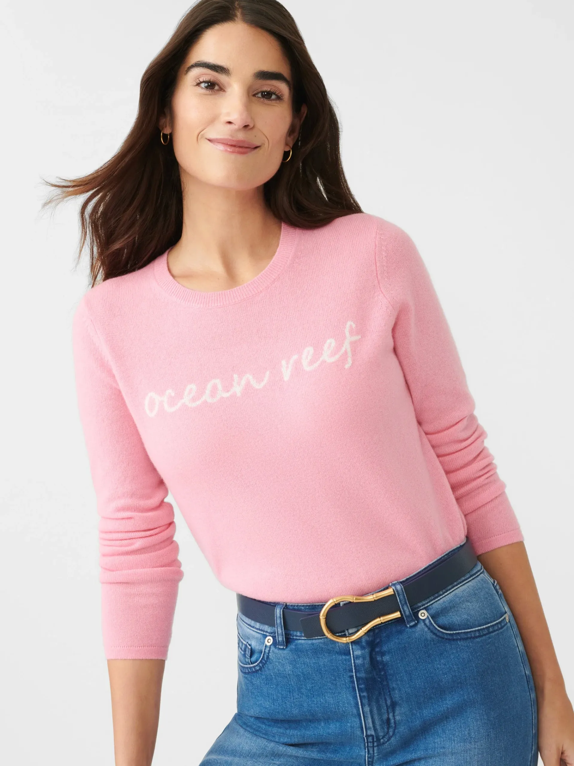 J.McLaughlin Shield Cashmere Sweater In Ocean Reef-Women Sweaters