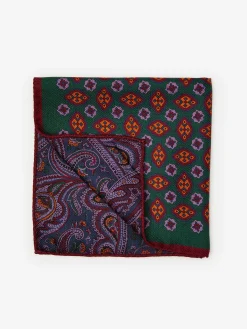 J.McLaughlin Silk Pocket Square In Foulard- Shoes & Accessories|Pocket Squares