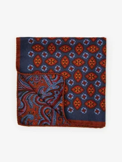 J.McLaughlin Silk Pocket Square In Foulard- Shoes & Accessories|Pocket Squares