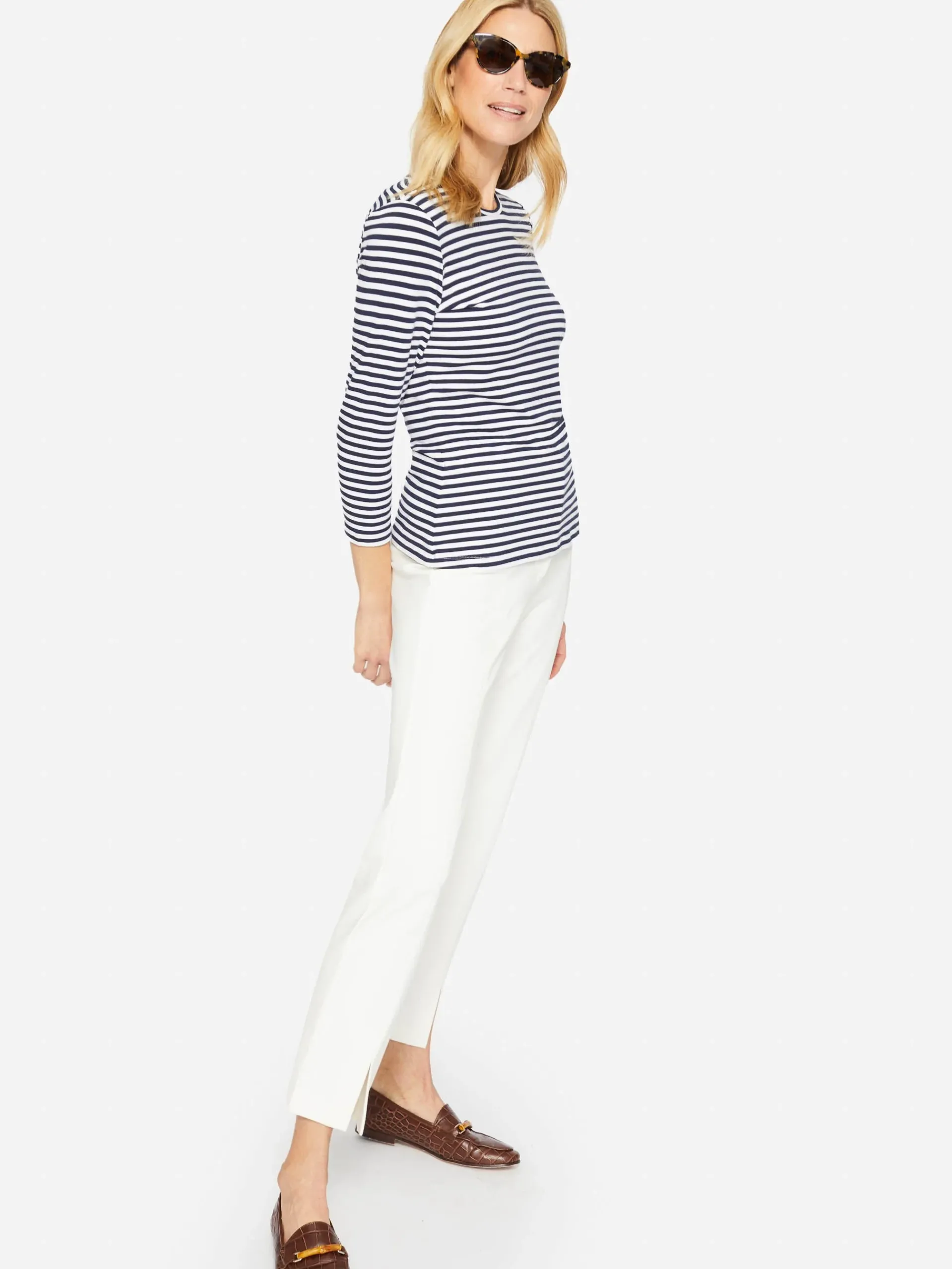 J.McLaughlin Sinclair Tee In Stripe-Women Tops|Tees