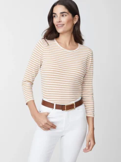 J.McLaughlin Sinclair Tee In Stripe-Women Tops|Tees