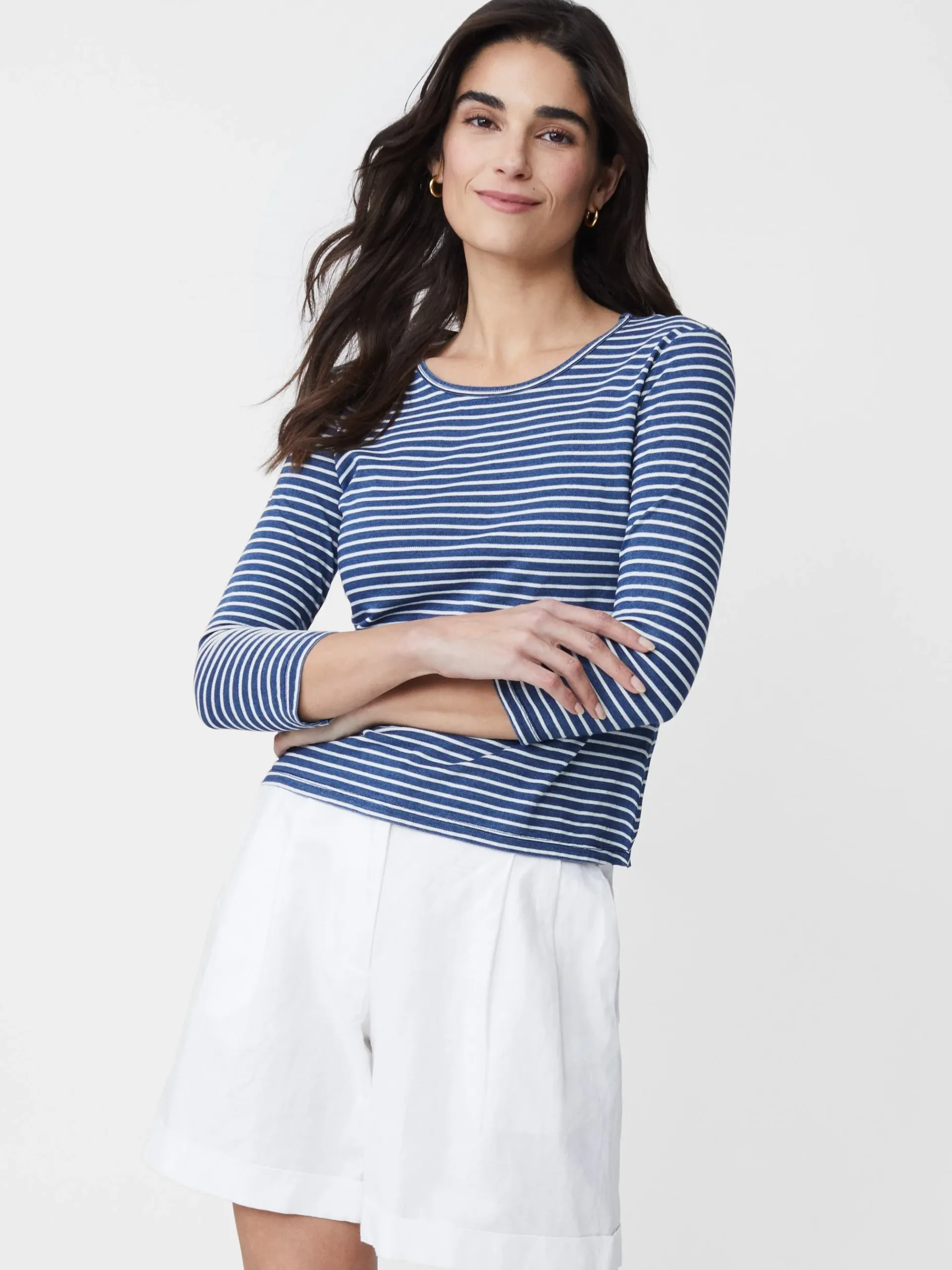 J.McLaughlin Sinclair Tee In Stripe-Women Tops|Tees