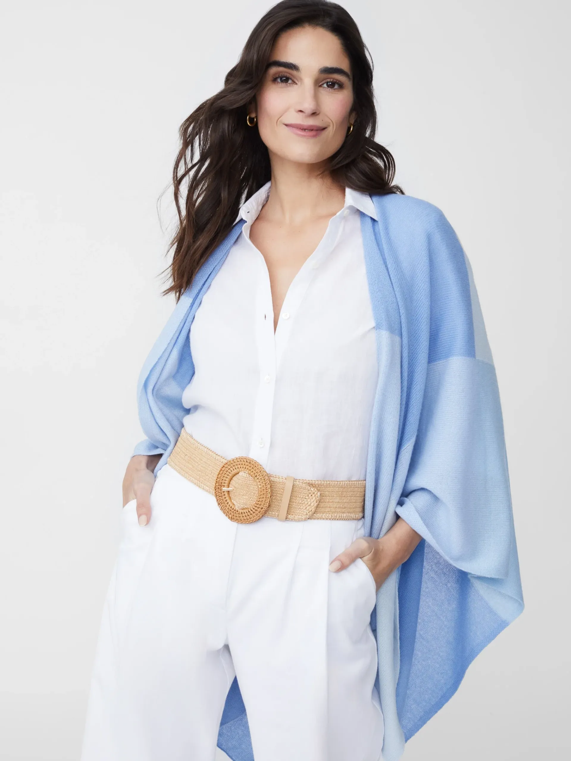 J.McLaughlin Skyler Cashmere Poncho In Colorblock-Women Jackets & Outerwear|Sweaters