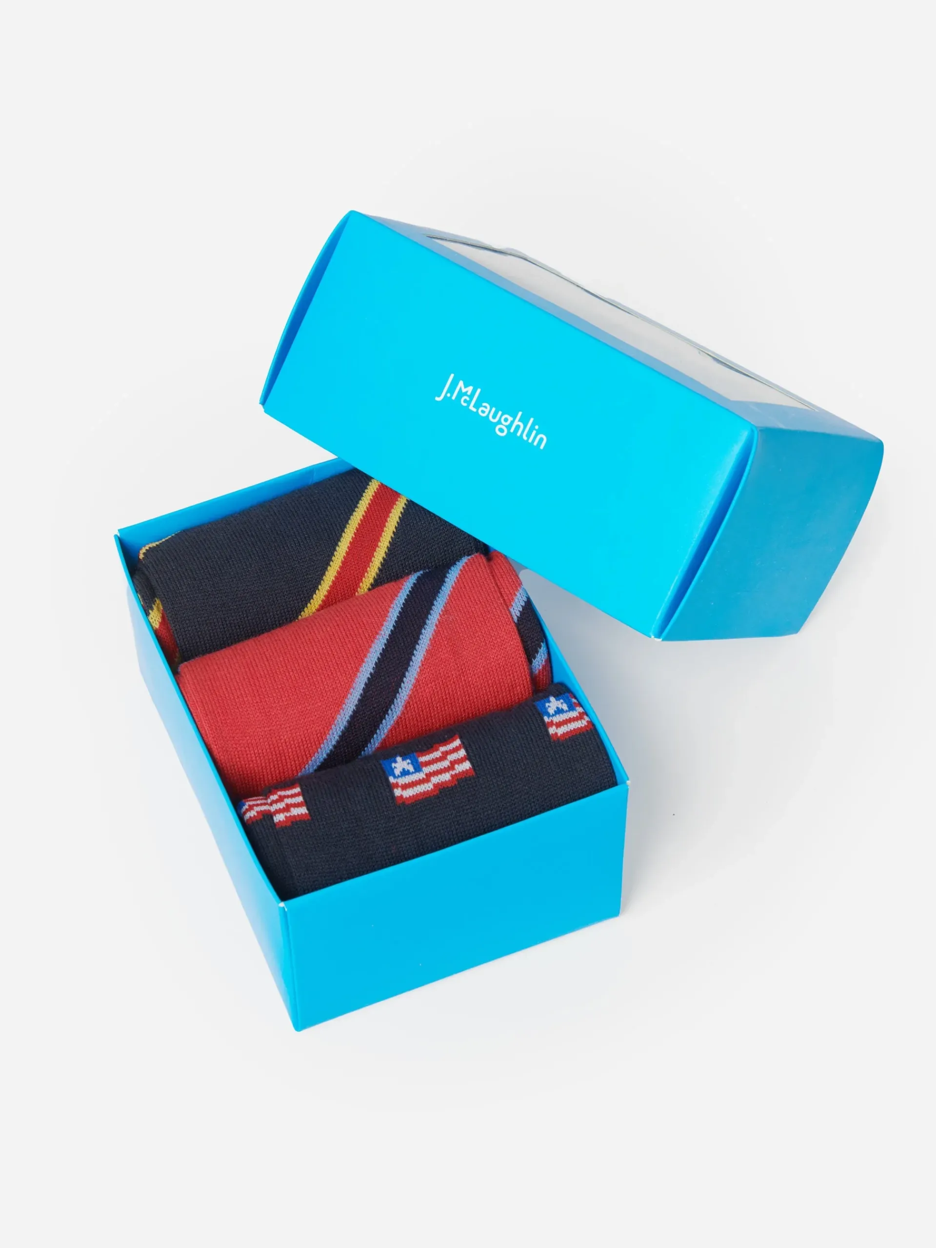 J.McLaughlin Sock Box Set Of 3 In American Flag- Shoes & Accessories|Socks