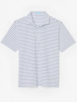 J.McLaughlin Springer Performance Polo In Harbor Stripe- Knits & Polos