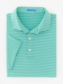 J.McLaughlin Springer Performance Polo In Murphy Stripe- Knits & Polos