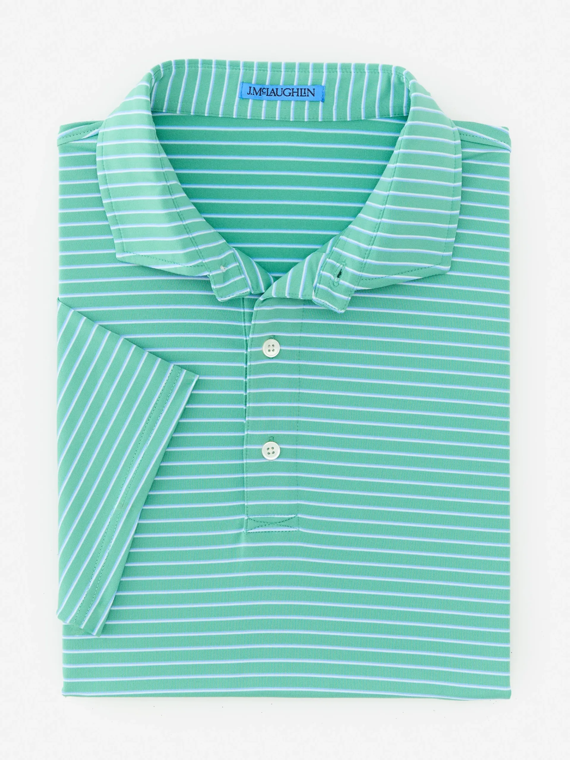 J.McLaughlin Springer Performance Polo In Murphy Stripe- Knits & Polos