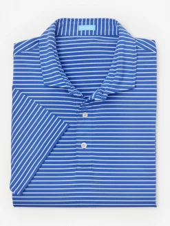 J.McLaughlin Springer Performance Polo In Murphy Stripe- Knits & Polos