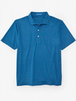 J.McLaughlin Springer Performance Polo In Flocks Of Fancy- Knits & Polos
