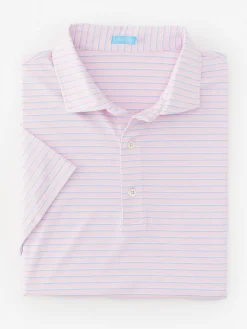 J.McLaughlin Springer Performance Polo In Murphy Stripe- Knits & Polos