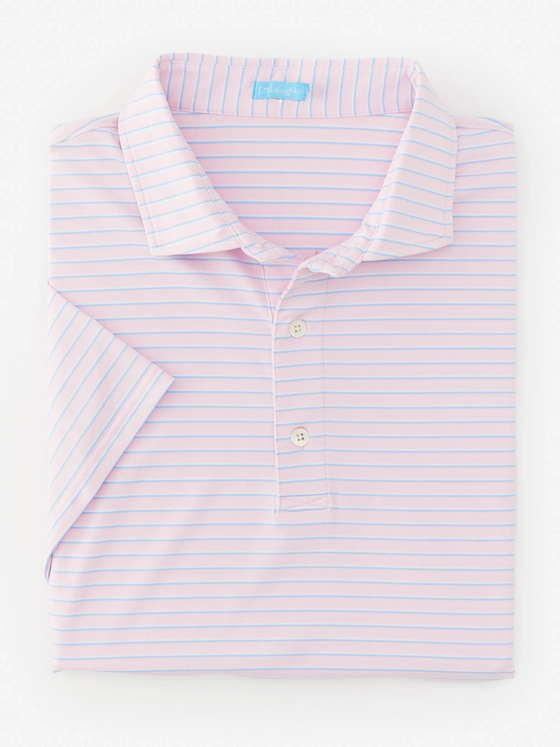 J.McLaughlin Springer Performance Polo In Murphy Stripe- Knits & Polos
