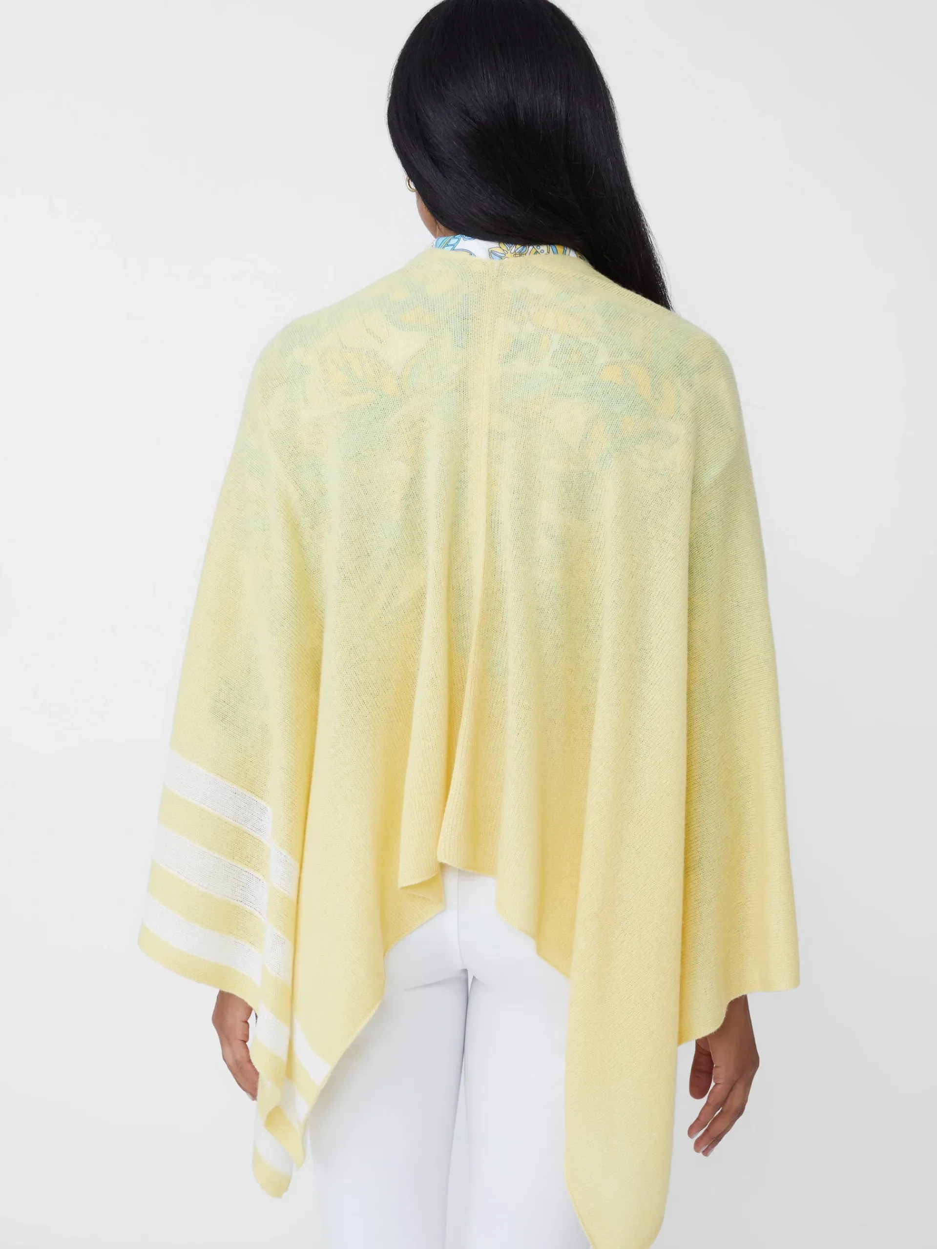 J.McLaughlin Veronique Cashmere Wrap In Stripe-Women Jackets & Outerwear|Sweaters