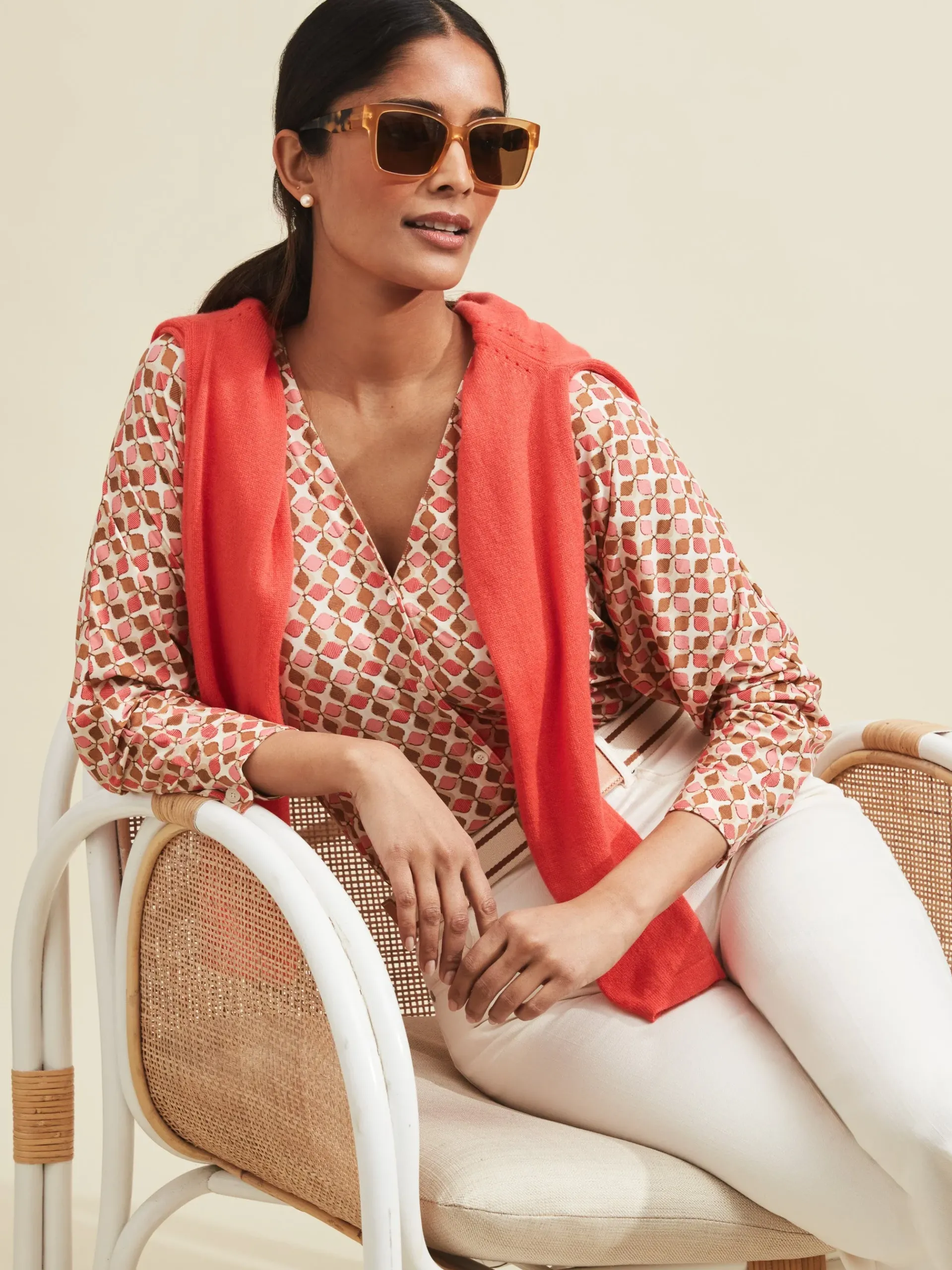 J.McLaughlin Viola Top In Hexcomb-Women Tops