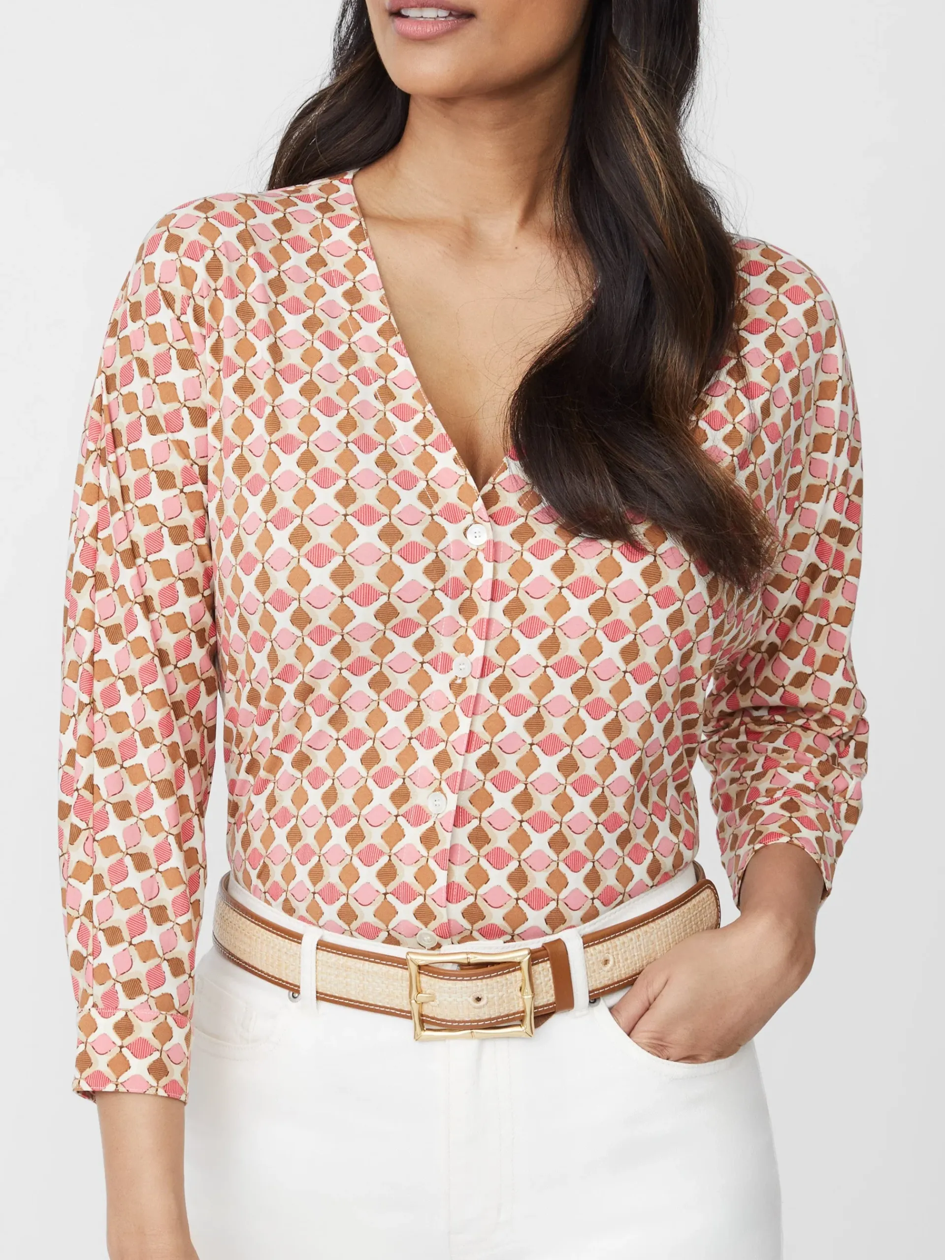 J.McLaughlin Viola Top In Hexcomb-Women Tops