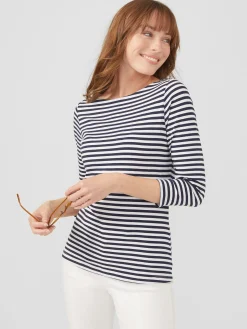J.McLaughlin Wavesong Tee In Stripe-Women Tops|Tees