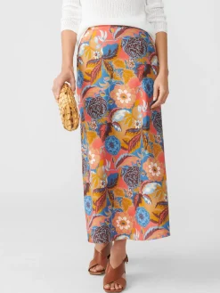 J.McLaughlin Zahara Skirt In Terra Blossom Bias-Women Skirts & Skorts